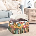 thumbnail image 3 of Yayeee Collapsible Cube Storage Bin with Lid Fabric Closet Decorative Basket with Handles, Red Colorful Flowers with Dots, 3 of 7
