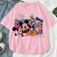 thumbnail image 1 of Disney lindo Mickey Mouse Pato Donald princesa señoras pantalón corto Casual manga niñas camiseta estampado de dibujos animados camiseta cuello redondo pulóver, 1 of 5