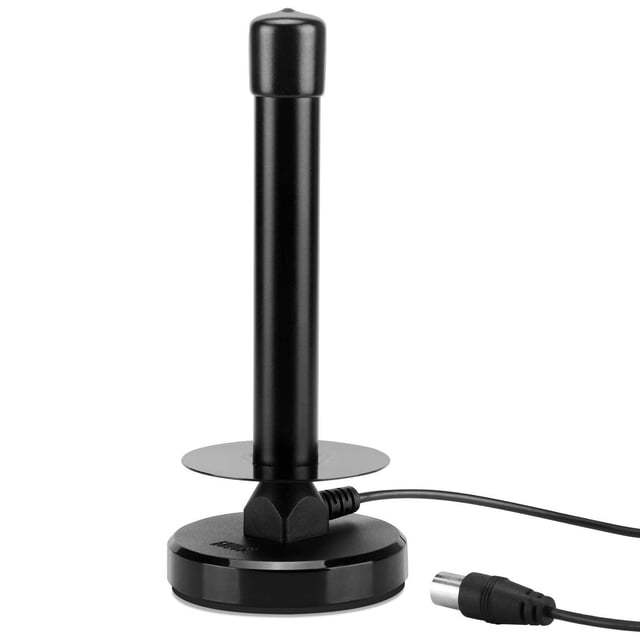 August Antena Digital HDTV DTA250 - Antena de TV portátil de Alta Ganancia con Base magnética y Cabl