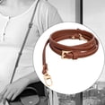 thumbnail image 1 of Correa de cuero de repuesto para bolso de mano, correas ajustables para bolso, cinturón con ganchos giratorios de metal para hacer bolsos y maletines Marrón, 1 of 8