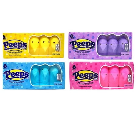 BCL Easter Peeps Marshmallow Chicks Variety Pack  5-ct/Pack (Pack of 4) Perfect Treats for Easter Baskets and Decorations & Custom Storage Carrier