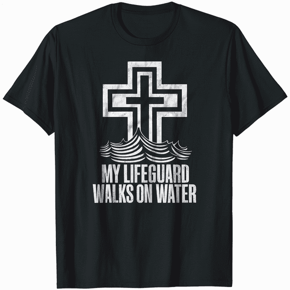 Jesus Christian Cross T-Shirt Men Religious Faith Tee Gift