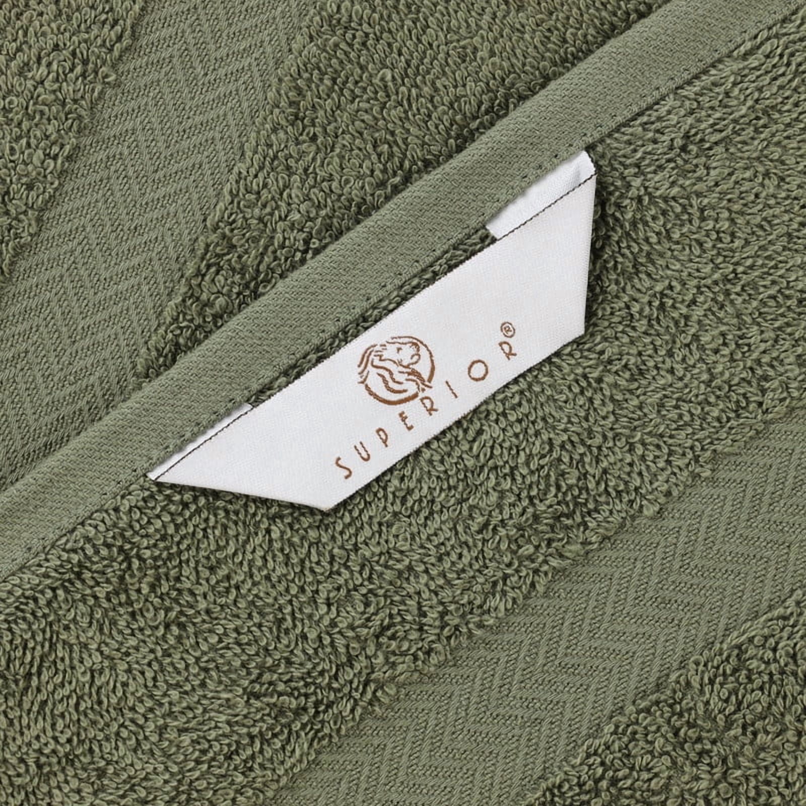 Superior Franklin 8-Piece Cotton Hand Towel Set, Super Soft Quick Dry Fade Resistant Towels, Forest Green