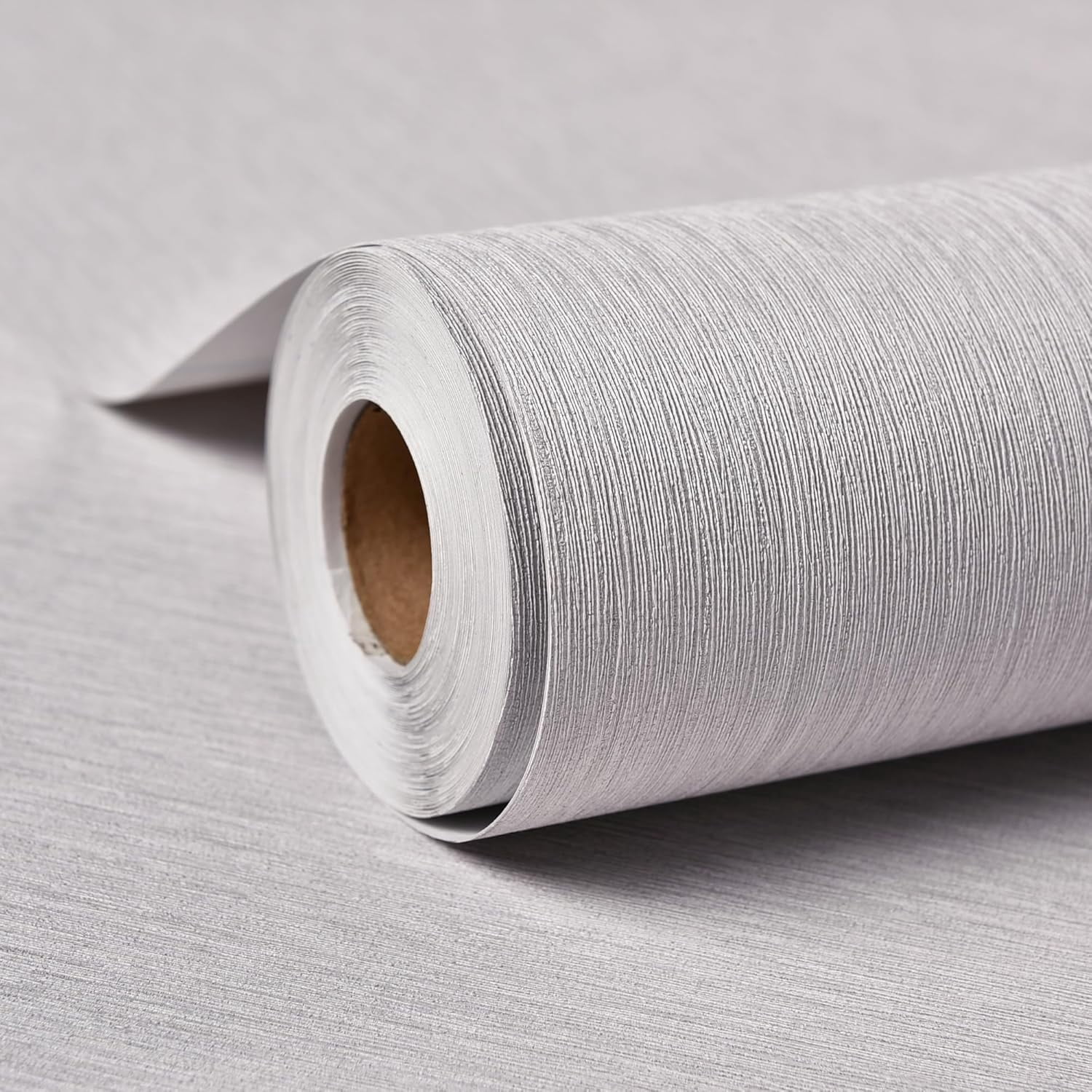 Grasscloth Wallpaper Peel and Stick 20.9in X 393in Fabric Contact Paper Wall Paper Textured Wallpaper Vertical Stripes Look Self-Adhesive Thick Vinyl Embossed Film