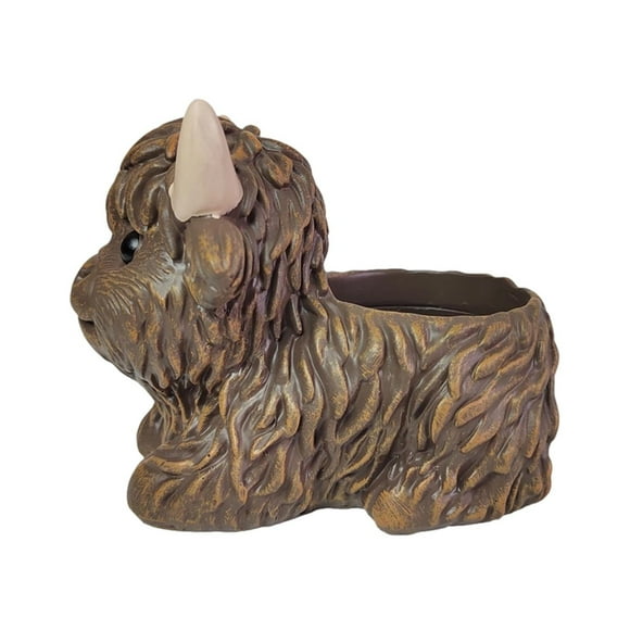 K-33 Brown Highland Cow Flowerpot Resin Succulent Pot Planting For Garden Decor Dairy Cattle Design Planter Brown 2Pc #s5B48
