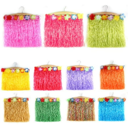 - Children Kids Girls Hawaiian Flower Hula Grass Skirt Dance Costume Fancy Dress