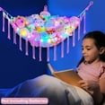 thumbnail image 2 of GOR Stuffed Animals Net or Hammock with LED Light, Hanging Stuffed Animals Storage Toy Hammock Net Corner Wall Girls Room Decor Toy Storage Organizer, Pink, L, 2 of 17