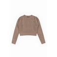 thumbnail image 3 of Forever 21 Open-Knit Crochet Sweater, Color-Deep Taupe, Size-L, 3 of 6