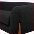 thumbnail image 6 of Ebony Black Faux Sherpa Bouclé Sofa – 90.5" Modern Comfort for Living Room with Removable Cushions, 6 of 14