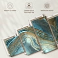 thumbnail image 6 of Elephant Stock Abstract Pearlescent Layers Wall Art - Horizontal Multi Panel Canvas - Living Room Wall Decor - Abstract Multi Panel - Blue And Gold Decor - 92" x 42", 6 of 8