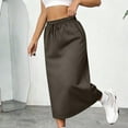 thumbnail image 4 of Bovxnpu Women Skirt Women's Sweat Skirt Midi Skirt Drawstring High Waist Sweat Skirts with Pockets Beach Vacation Summer Outfits, 4 of 8