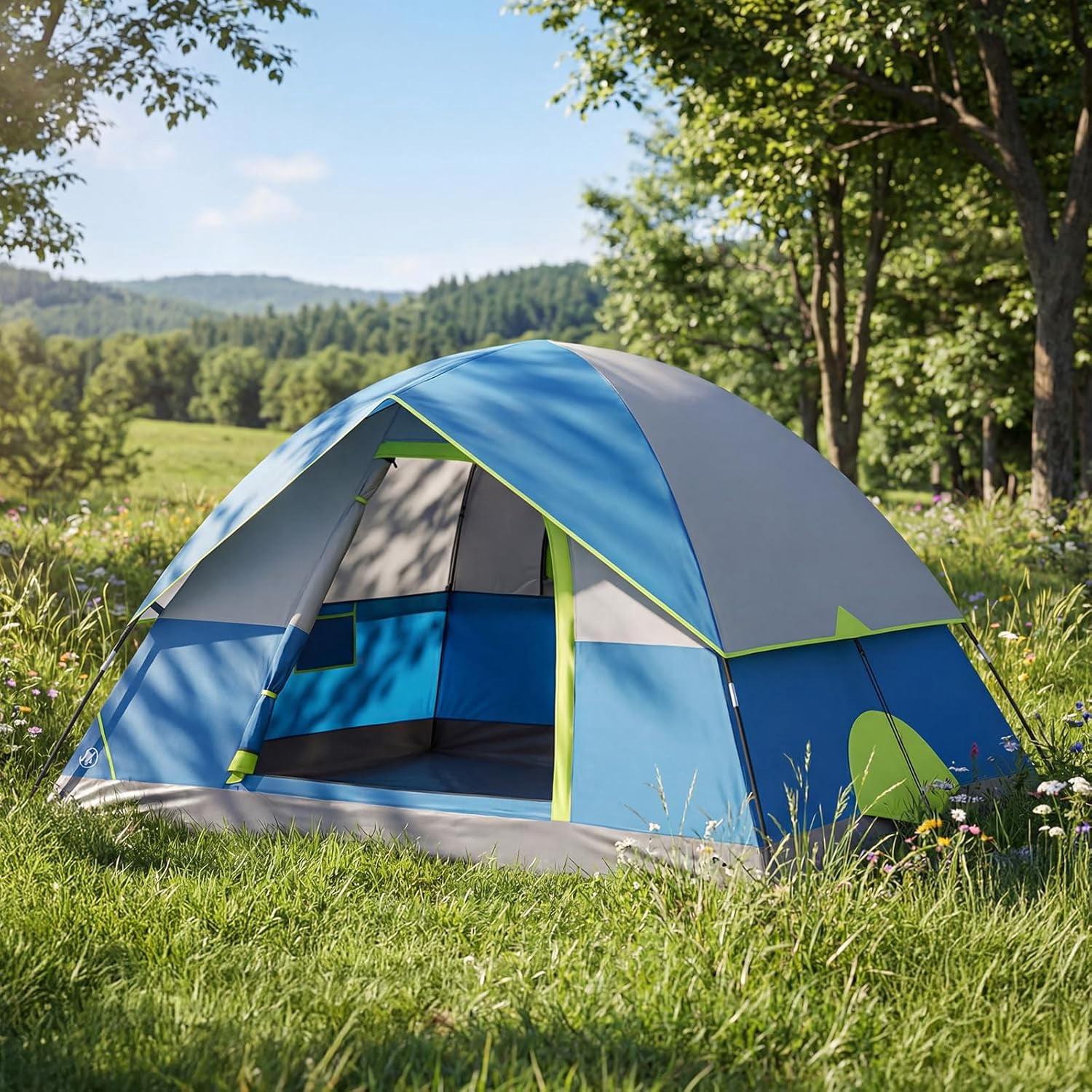4-Person Camping Tent Lightweight Waterproof Windproof Dome Tent with Rainfly for Outdoor Hiking Backpacking Beach