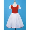 thumbnail image 4 of TSSOE Lyrical Dance Dress for Girls Floral Lace Velvet Ballet Leoatrd Tutu Skirts Ballerina Stage Costume Red 10-12, 4 of 7