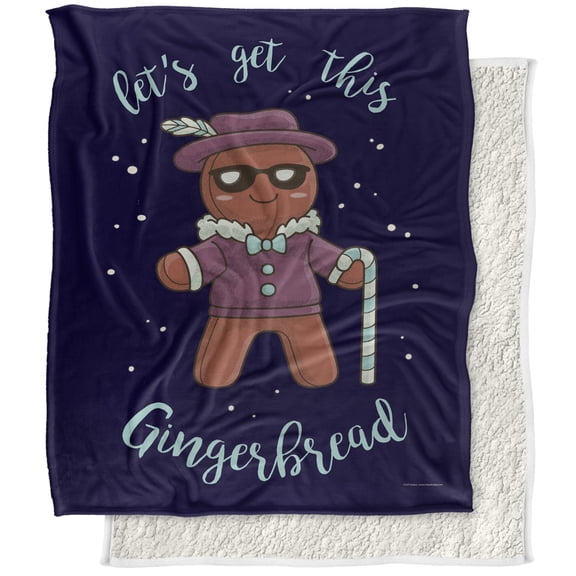 bCreative - LCT Creative Blanket, 50'x60' Get This Gingerbread Silky Touch Sherpa Back Super Soft Throw Blanket