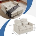 thumbnail image 5 of Aukfa 55" Convertible Sleeper Sofa Bed with Pull Out Couch, Velvet Tufted Button Backrest Loveseat - Beige, 5 of 8