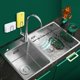 thumbnail image 4 of Soporte de esponja autoadhesivo para fregadero de cocina, carrito de acero inoxidable, resistente al óxido, impermeable, de secado rápido (A-Plata) Sailing Electrónica, 4 of 5