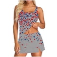thumbnail image 2 of DailyTrove Women's 4th of July 3-Piece Tankini with Built-in Bra and Beach Skirt, 2 of 5