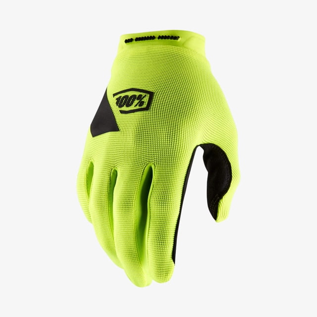 Guantes Motocross y MTB para Hombre 100% RIDECAMP Amarillo Flúor Talle S