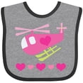 thumbnail image 3 of Inktastic Valentine Pink Heart Helicopter Boys or Girls Baby Bib, 3 of 4