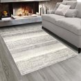 thumbnail image 5 of Erbanica 5'3"x7'6" Moderne Gris Clair Blanc Lignes Tapis Doux, 5 of 5