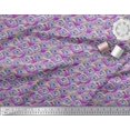 thumbnail image 3 of Soimoi Rayon Crepe Fabric Peacock Feather Print Fabric by the Yard 46 Inch Wide, 3 of 3