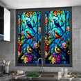thumbnail image 3 of Colorful Flower Bird Stained Glass Window Film Non-adhesive Uv Blocking Heat Insulation Decorative Static Cling, 3 of 7