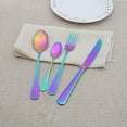 Elegantoss 16pcs Stainless Steel Iridescent Flatware Tableware Rainbow
