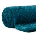 thumbnail image 4 of Chanasya Soft Faux Fur Embossed Throw Blanket - Solid Color Fuzzy Double Layered Super Soft Cozy Plush Elegant Throw - for Bed Couch and Living Room (50x65 Inches) Teal Blanket, 4 of 7