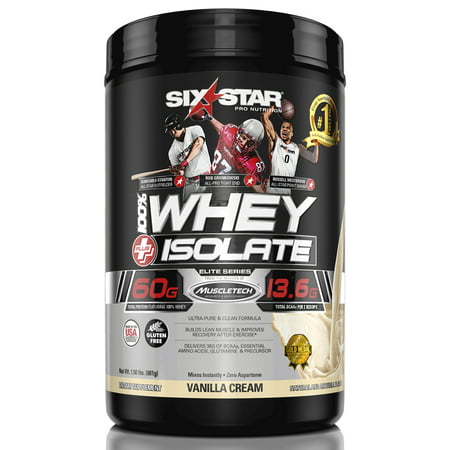 Six Star Pro Nutrition Elite Series Whey Isolate Protein Powder, Vanilla Cream, 60g Protein, 1.5