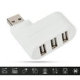 thumbnail image 3 of USB Hubs Ports USB 2.0 Mini Rotate Splitter Adapter Hub Slim Design Backward Compatible 3 Ports Black White, 3 of 7