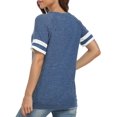 thumbnail image 4 of HTOOQ T-shirts à Manches Courtes Col Rond pour Femmes T-shirts à Manches Courtes T-shirts à Rayures Tuniques, 4 of 5