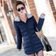thumbnail image 4 of Guantes largos de otoño e invierno, chaqueta acolchada de algodón para mujer, talla grande con sombrero, chaqueta acolchada de algodón de corte ajustado, abrigo cálido, 4 of 4
