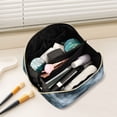 thumbnail image 2 of FORMRS Makeup Bag Travel Cosmetic Organizer for Women Fold Flat Zipper Pouch with Handle, Watercolor Sky Pattern, 2 of 8