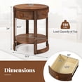 thumbnail image 3 of Gymax 2PCS Nightstand w/ Shelf & Wood Grains Drawer Round End Table for Living Room, 3 of 10