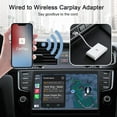 thumbnail image 4 of Wireless CarPlay Adapter,FIEWESEY CarPlay Dongle for OEM Wired CarPlay Cars Convert Wired to Wireless CarPlay, Support Online Update Plug & Play Easy Use Fit for Cars from 2015 & iPhone - White, 4 of 8