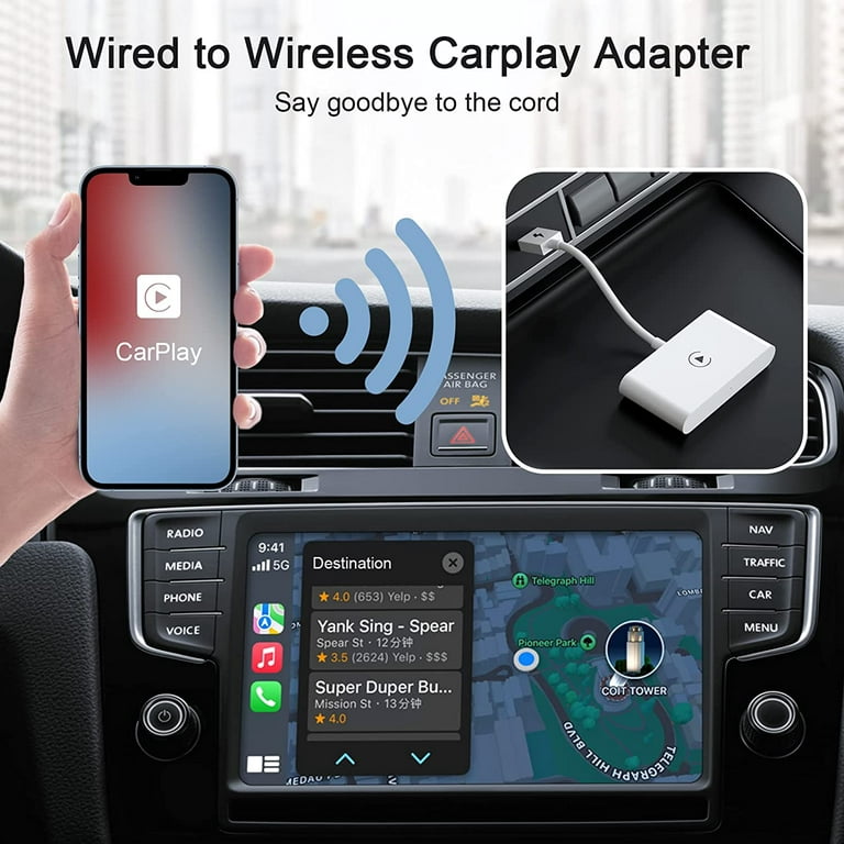 OTTOCAST Wireless CarPlay Adapter Speed Fastest Apple Wireless CarPlay  Dongle Plug & Play 5Ghz WiFi Auto Connect No Delay Online Update, U2-AIR  for OEM Wired CarPlay Cars Model Year After 2016 