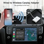Carplay Wireless Adapter, CarPlay Dongle for Factory Wired CarPlay Cars, 2023 Upgrade Plug & Play Wired Convert Wireless CarPlay, Fast and Easy Use Fit for Cars from 2015 & iPhone iOS 10+