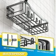 thumbnail image 3 of Shower Caddy, Bathroom Shower Organizer [5-Pack], Self Adhesive Shower Shelves, Shower Shelf for Inside Shower Rack, Stainless Steel Rustproof Bathroom Storage, Wall Mounted Shower Accessories, Black, 3 of 9