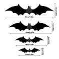 thumbnail image 3 of Indoor Halloween Decorations, Halloween Party Supplies, Halloween Wall Decals, Bat Halloween Decor, Assorted Size Black Paper 3D Bat Wall, Self-Stick Peelable Bat Decals Suitable, 3 of 8