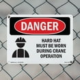 thumbnail image 4 of Hard Hat Worn During Crane Operation OSHA Danger Rigid Plastic Sign 14 Inch x 10 Inch - 5 Pack, 4 of 8