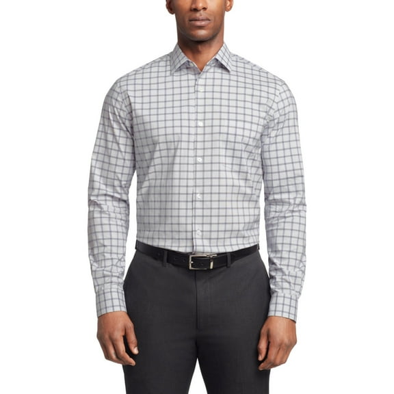 Van Heusen Men's Dress Shirt Regular Fit Stain Shield Stretch, Midnight Blue, M