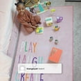 thumbnail image 3 of Delta Children Kids Play/Laugh/Create Rectangle Area Rug, 39-Inch x 59-Inch, Pink, 3 of 11