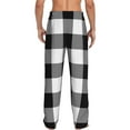thumbnail image 3 of Disketp White And Black Plaid Pattern Men'S Pajama Pants - Ultra Soft Fleece Sleep And Lounge Pants (Size: S-Xxl), 3 of 9