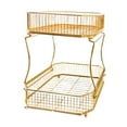 thumbnail image 1 of Soporte Desmontable para Verduras Gloria 2 Niveles Contenedor de Exhibición de Cosméticos Oro, 1 of 9