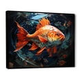 thumbnail image 2 of Designart "Orange Fish in Geometric Style II" Animals Floater Framed Wall Decor, 2 of 7