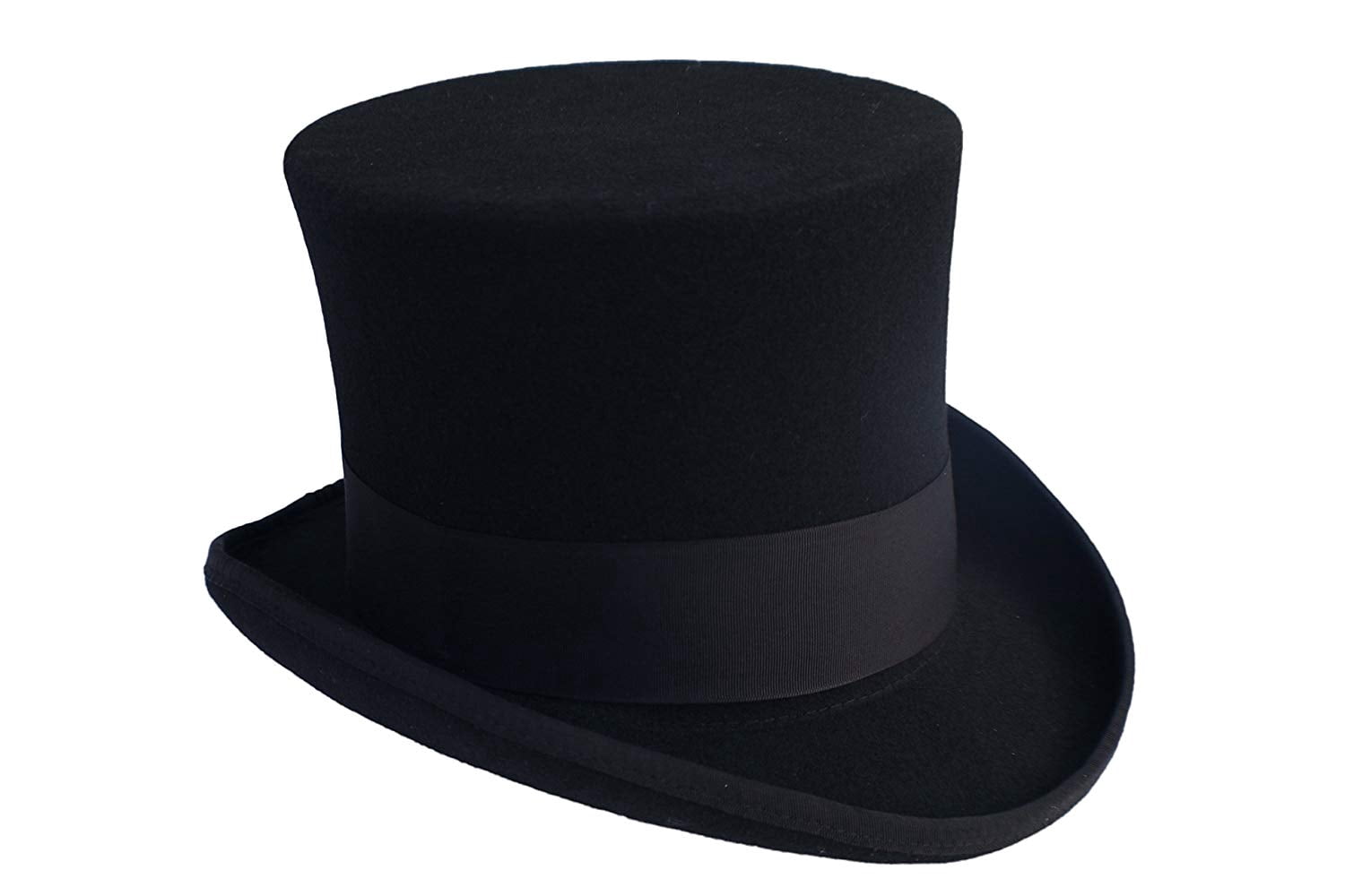 TZ Elegant Men's Prom Top Hat 100% Wool Authentic Tuxedo Hat, Black