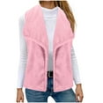 thumbnail image 2 of Qetyuw Fuzzy Jacket Vest for Women Cozy Sleeveless Open Front Cardigan Jacket Casual Lightweight Lapel Vests Coat, 2 of 7