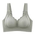 thumbnail image 4 of Alun Wireless Bras for Women No Underwire Full Coverage Adjustable Strap Comfort Ribbed Supportive Bra Massage Cups Push up Bralettes for Everyday Wear Green XXL, 4 of 4