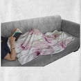 thumbnail image 6 of Floral Soft Flannel Fleece Throw Blanket, Romantic Watercolor with Tender Peony Flowers in Bloom Botanical Theme, Cozy Plush for Indoor and Outdoor Use, 50" x 70", Pale Pink and Green, by Ambesonne, 6 of 6