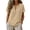 AS19-Khaki, variant on Cotton Henley Tops For Women Short Sleeve Split V Neck Blouse Loose Fit Summer Shirts For Brunch Travel Wear Gray XL